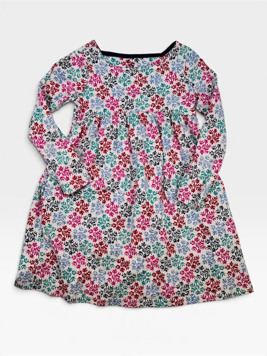 Other - Lands End Kids Girls Size 4 Small Long Sleeve Cotton Snowflake Knit Dress GUC